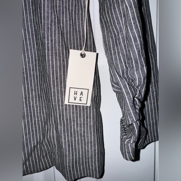 HAVE Open Grey Pinstripe lightweight Jacket 3/4 sleeves - Picture 6 of 10